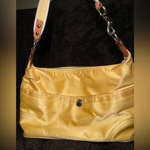 Coach F10659 Yellow Leather Shoulder Bag Vintage Silver Hardware